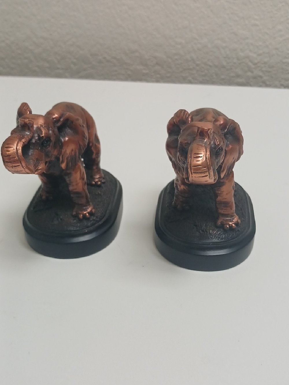 Marian Import Elephant Bronze Plated Resin Sculptures